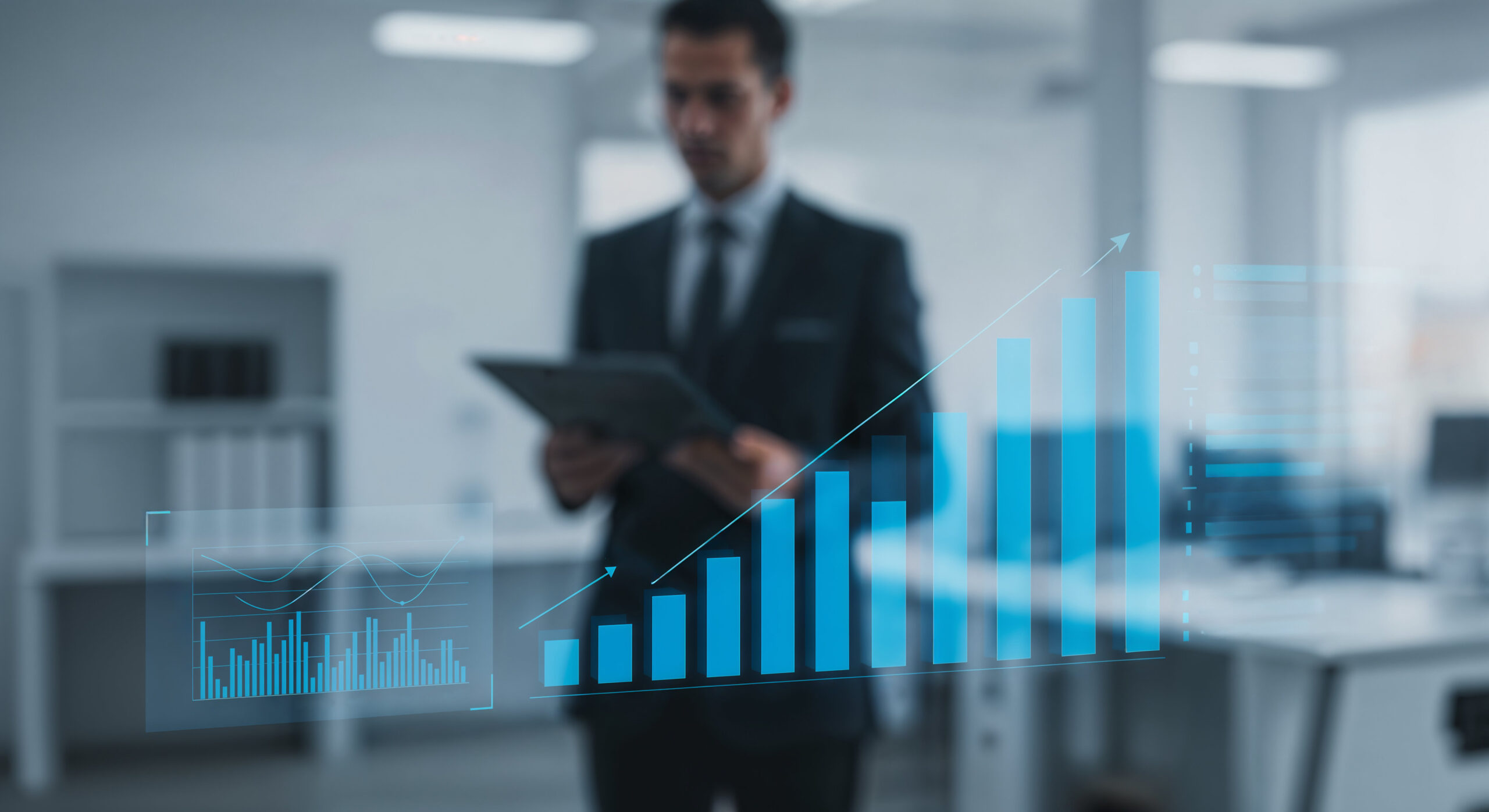 Dashboard digital com KPIs financeiros gerados por um serviço de BPO Financeiro.